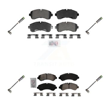 Front Rear Ceramic Disc Brake Pads And Wear Sensors Kit For Freightliner Sprinter 3500 KNW-101293