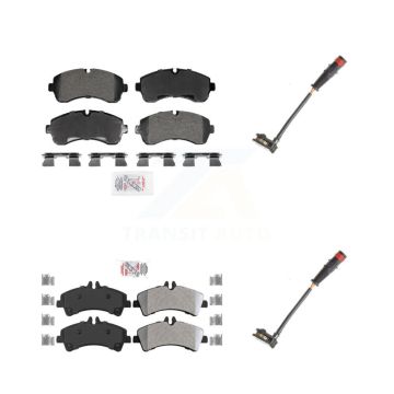 Front Rear Ceramic Disc Brake Pads And Wear Sensors Kit For 2009 Dodge Sprinter 3500 3.0L KNW-101311