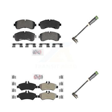 Front Rear Ceramic Disc Brake Pads And Wear Sensors Kit For Freightliner Sprinter 3500 KNW-101312