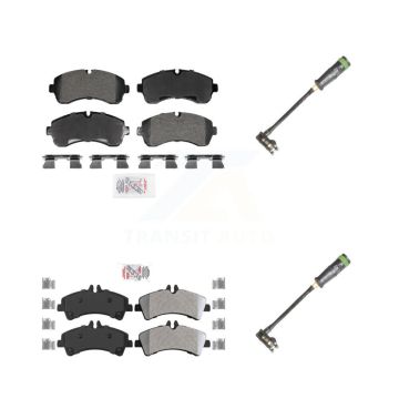 Front Rear Ceramic Disc Brake Pads And Wear Sensors Kit For Freightliner Sprinter 3500 KNW-101315