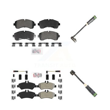 Front Rear Ceramic Disc Brake Pad & Extra Wear Sensor Kit For Mercedes-Benz Sprinter 3500 KNW-101317