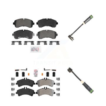 Front Rear Ceramic Brake Pad Extra Wear Sensor Kit For Mercedes-Benz Sprinter 3500 3500XD KNW-101318