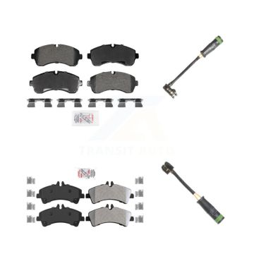 Front Rear Ceramic Disc Brake Pads Wear Sensor Kit For Mercedes-Benz Sprinter 3500 3500XD KNW-101319