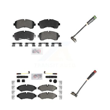 Front Rear Ceramic Brake Pad & Extra Wear Sensor Kit For Mercedes-Benz Sprinter 2500 1500 KNW-101325