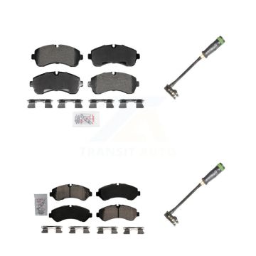 Front Rear Ceramic Disc Brake Pads And Wear Sensors Kit For Freightliner Sprinter 3500 KNW-101329