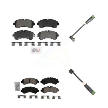 Front Rear Ceramic Disc Brake Pads And Wear Sensors Kit For Freightliner Sprinter 4500 KNW-101331