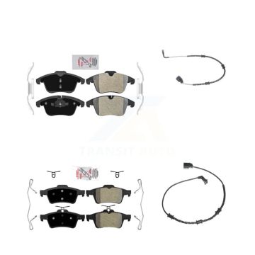 Front Rear Ceramic Disc Brake Pads And Wear Sensors Kit For Jaguar XF KNW-101392