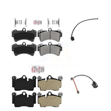 Front Rear Ceramic Brake Pad And Wear Sensor Kit For Audi Q7 with Composite KNW-101399