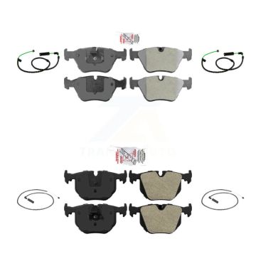 Front Rear Ceramic Disc Brake Pads And Wear Sensors Kit For BMW X3 3.0L KNW-101413