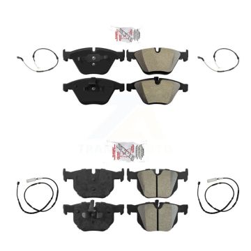 Front Rear Ceramic Disc Brake Pad And Wear Sensor Kit For 2013 BMW X1 xDrive35i with 3.0L KNW-101421