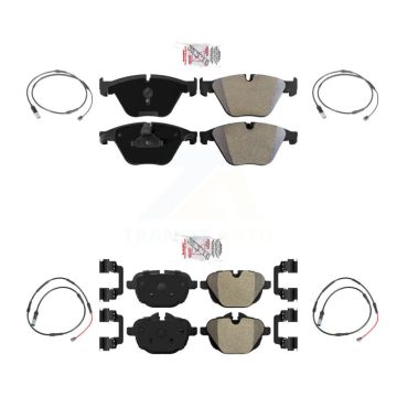 Front Rear Ceramic Disc Brake Pads And Wear Sensors Kit For 2014-2016 BMW 528i 535d KNW-101423