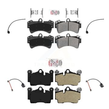 Front Rear Ceramic Brake Pad And Wear Sensor Kit For Audi Q7 with Composite KNW-101432