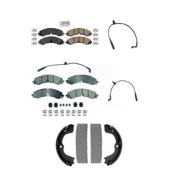 Front Rear Ceramic Brake Pad Extra Wear Sensor Kit (5Pc) For GMC Chevrolet Sierra 2500 HD KNW-101439