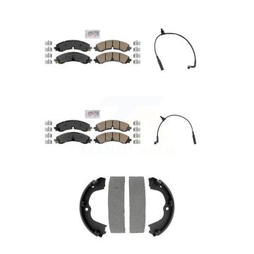 Front Rear Ceramic Brake Pads Wear Sensor Kit (5Pc) For GMC Chevrolet Sierra 2500 HD 3500 KNW-101441