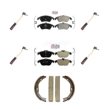Front Rear Ceramic Brake Pads Wear Sensor Kit (7Pc) For Mercedes-Benz C300 C350 E350 E550 KNW-101458