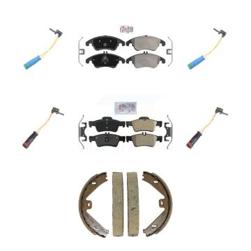 Front Rear Ceramic Disc Brake Pads And Wear Sensors Kit (7Pc) For Mercedes-Benz E400 KNW-101462