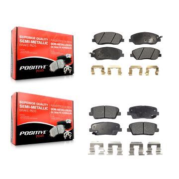 Front Rear Semi-Metallic Brake Pads Kit For Kia Sedona Hyundai Entourage Genesis Borrego KPF-100078