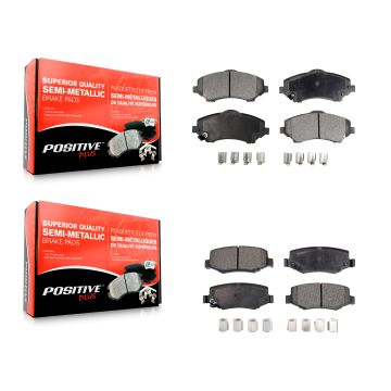 Front Rear Semi-Metallic Brake Pads Kit For Jeep Wrangler Liberty JK Dodge Nitro KPF-100097