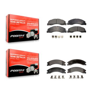 Front Rear Semi-Metallic Brake Pads Kit For Ford E-450 Super Duty KPF-100123
