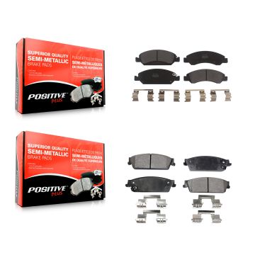 Front Rear Semi-Metallic Brake Pads Kit For Chevrolet GMC Sierra 1500 Silverado Avalanche KPF-100137
