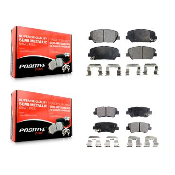 Front Rear Semi-Metallic Brake Pads Kit For 2013-2015 Kia Optima Hyundai Veloster KPF-100174