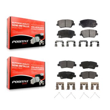 Front Rear Semi-Metallic Brake Pads Kit For 14-17 Kia Rondo With Electric Parking KPF-100187