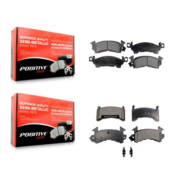 Front Rear Semi-Metallic Brake Pads Kit For Pontiac Firebird Cadillac DeVille Fleetwood KPF-100309
