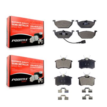Front Rear Semi-Metallic Brake Pads Kit For Volkswagen Beetle Jetta KPF-100346