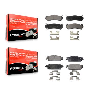 Front Rear Semi-Metallic Brake Pad Kit For 2007 Chevrolet Silverado 1500 Disc rear brakes KPF-100354