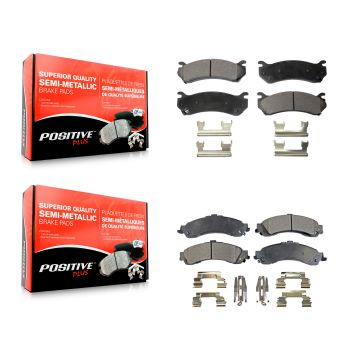Front Rear Semi-Metallic Brake Pads Kit For Chevrolet GMC Silverado 1500 Sierra Avalanche KPF-100356