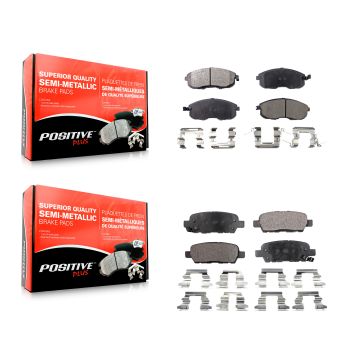 Front Rear Semi-Metallic Brake Pads Kit For Nissan Sentra Altima Juke 350Z INFINITI G35 KPF-100369