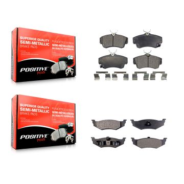 Front Rear Semi-Metallic Brake Pads Kit For Chrysler PT Cruiser Dodge Neon KPF-100382