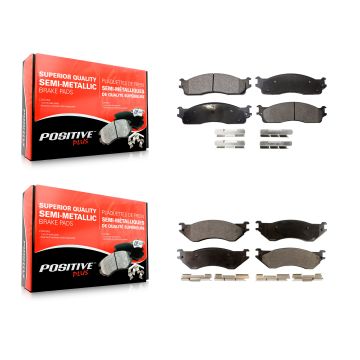 Front Rear Semi-Metallic Brake Pads Kit For Dodge Ram 1500 3500 2500 KPF-100453