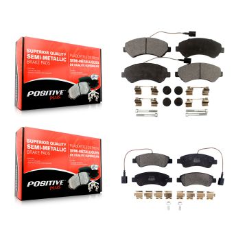 Front Rear Semi-Metallic Brake Pads Kit For Ram ProMaster 2500 3500 1500 With Solid Rotor KPF-100469