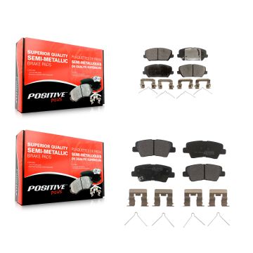 Front Rear Semi-Metallic Brake Pads Kit For 2016-2017 Hyundai Veloster Turbocharged KPF-100533
