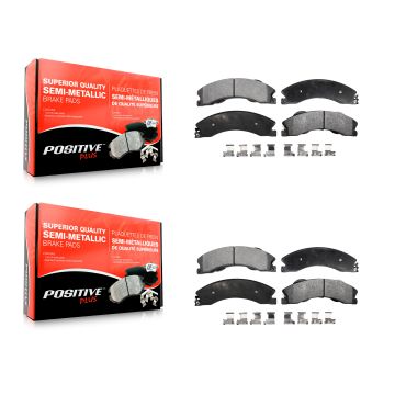 Front Rear Semi-Metallic Brake Pads Kit For GMC Chevrolet Sierra 2500 HD Silverado 3500 KPF-100568