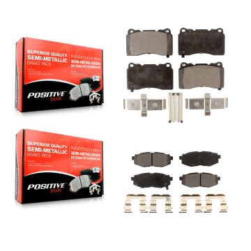Front Rear Semi-Metallic Brake Pads Kit For 2017 Subaru BRZ Base With Brembo Brakes KPF-100596