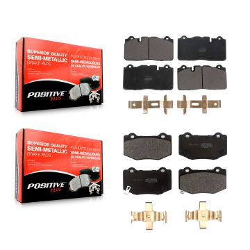 Front Rear Semi-Metallic Brake Pads Kit For 2019 Chevrolet Corvette Stingray KPF-100612