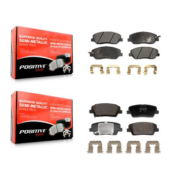 Front Rear Semi-Metallic Brake Pads Kit For 2013-2016 Hyundai Santa Fe XL 3.3L KPF-100713