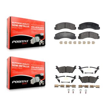 Front Rear Semi-Metallic Brake Pads Kit For Ford F-150 Expedition Lincoln Navigator KPF-100719
