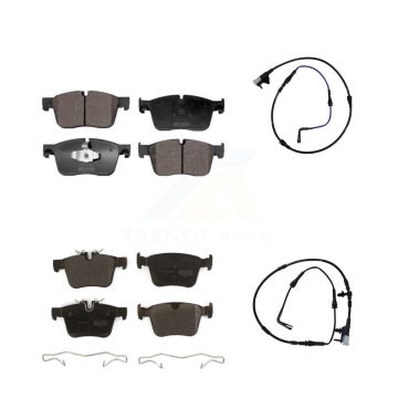 Front Rear Semi-Metallic Disc Brake Pads And Wear Sensors Kit For Jaguar XE XF KPW-100005