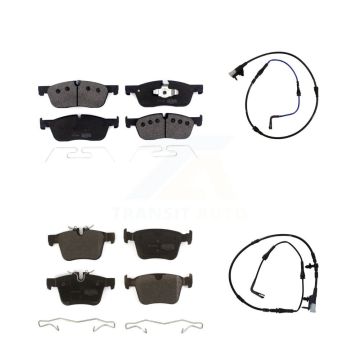 Front Rear Semi-Metallic Disc Brake Pads And Wear Sensors Kit For Jaguar XE XF KPW-100006