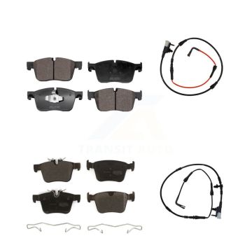 Front Rear Semi-Metallic Disc Brake Pads And Wear Sensors Kit For Jaguar XE KPW-100007
