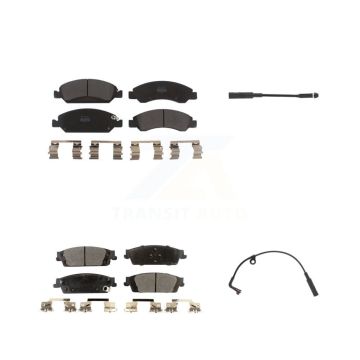 Front Rear Semi-Metallic Brake Pads & Wear Sensor Kit For Chevrolet Silverado 1500 LD GMC KPW-100010