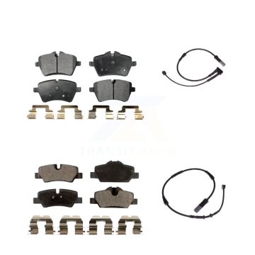 Front Rear Semi-Metallic Disc Brake Pads And Wear Sensors Kit For Mini Cooper KPW-100026
