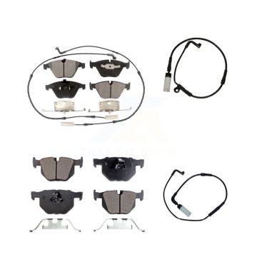 Front Rear Semi-Metallic Brake Pads & Extra Wear Sensor Kit For BMW 530i 528i xDrive 525i KPW-100099