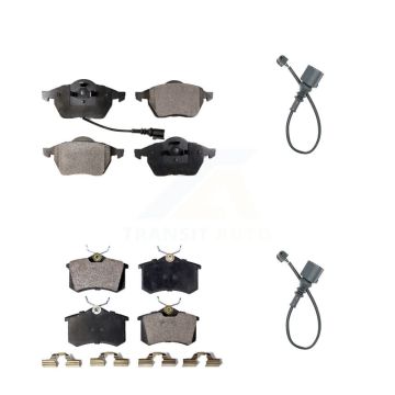 Front Rear Semi-Metallic Disc Brake Pads Extra Wear Sensor Kit For 2003-2006 Audi TT 1.8L KPW-100105