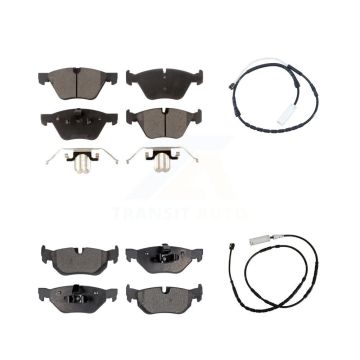 Front Rear Semi-Metallic Disc Brake Pads And Wear Sensors Kit For 2012 BMW X1 xDrive28i KPW-100187