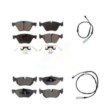 Front Rear Semi-Metallic Disc Brake Pads And Wear Sensors Kit For 2013 BMW 128i 3.0L KPW-100192