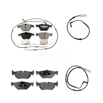 Front Rear Semi-Metallic Disc Brake Pads And Extra Wear Sensor Kit For 2008 BMW 328i 3.0L KPW-100194